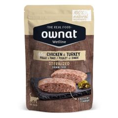 Ownat Wetline Cat Sterilized Pollo & Pavo(Sobres) 12 x 85 gr