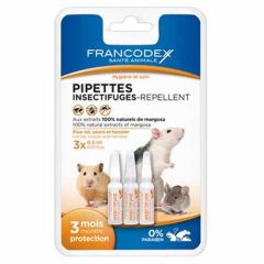 Pipetas repelentes Francodex para Ratas, Ratones y Hamsters (3 pipetas)