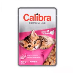 Calibra Cat Kitten Pavo & Pollo en Salsa (Sobres) 24 x 100 gr