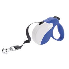 Correa extensible Ferplast Amigo Cinta Azul Blanco