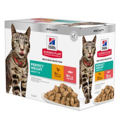 Hill's Science Plan Feline Perfect Weight Pollo & Salmón Multipack (Sobres)