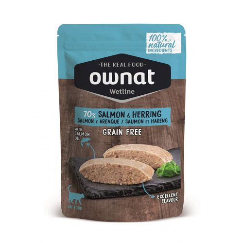 Ownat Wetline Cat Salmón & Arenque (Sobres) 12 x 85 gr