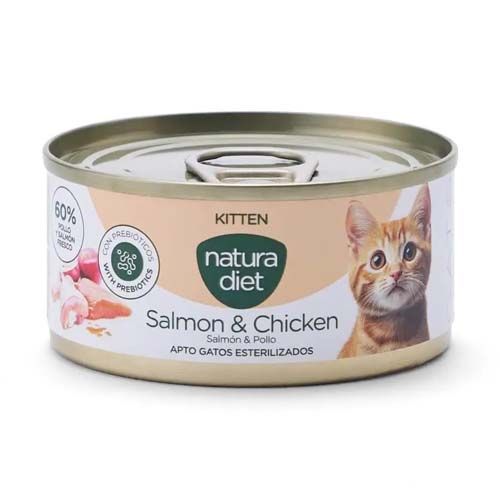 Natura Diet Cat Kitten Salmon & Chicken (Latas) - 24 x 85 gr