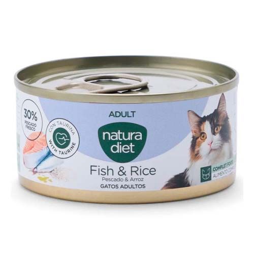 Natura Diet Cat Adult Fish & Rice (Latas) - 24 x 85 gr