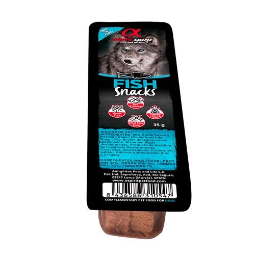 Alpha Spirit Snack Pescado perros 35 gr x 16