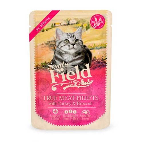 Sam's Field Kitten Turkey & Brocoli (Sobres) - 24 x 85 gr