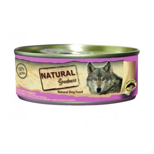 Natural Greatness Dog Filete de Atún con Gambas (Latas) 156gr x 24