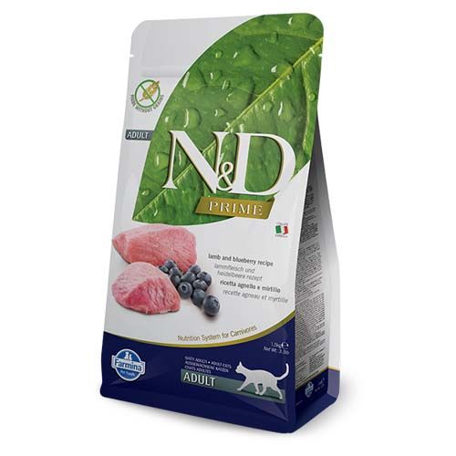 Farmina N&D Prime Grain Free Adult Cordero y Arándano Gato