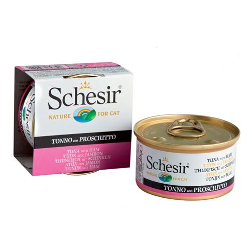 Schesir Gato Atún y Jamón en Gelatina (Latas)