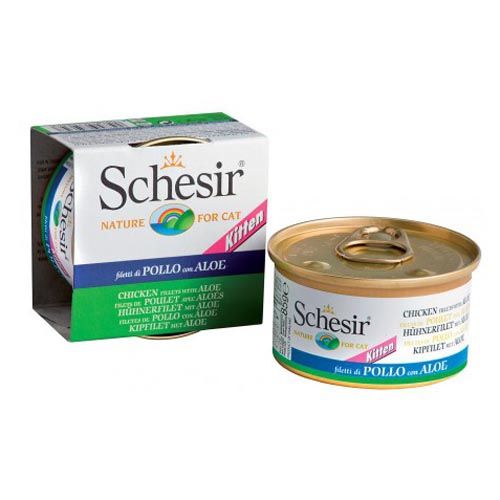 Schesir Gato Filetes de Pollo y Aloe Gatitos (Latas)