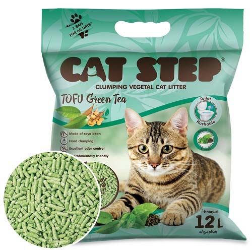 Cat Step Tofu Green Tea Arena Vegetal Biodegradable para Gatos