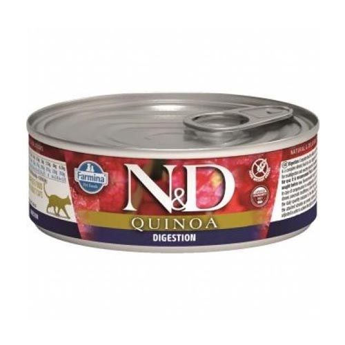 Farmina N&D Quinoa Neutered Pato Gato - Farmina N&D Cat Quinoa Digestion (Latas) 24 x 80 gr