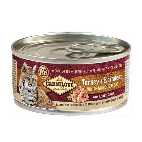 Carnilove Cat Adult Pavo & Reno (Latas) - 12 x 100 gr