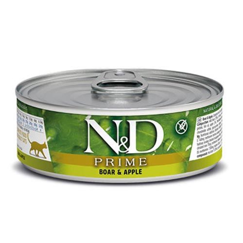 Farmina N&D Prime Adult Jabalí & Manzana Gato (Latas) 70 gr x 30